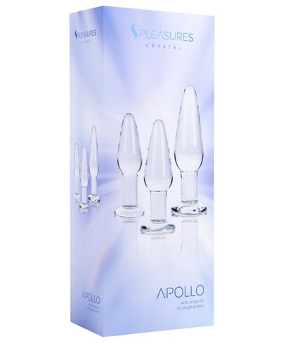 Set tre plug anali in vetro Crystal Apollo