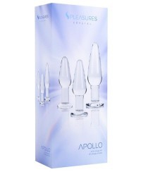 Set tre plug anali in vetro Crystal Apollo