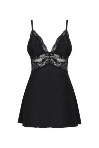 Babydoll in pizzo nero con perizoma 810