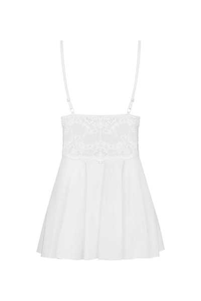 Babydoll in pizzo bianco con perizoma 810