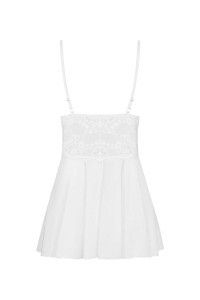 Babydoll in pizzo bianco con perizoma 810