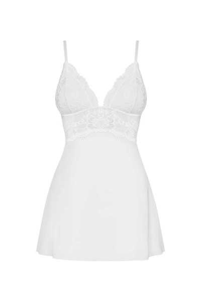 Babydoll in pizzo bianco con perizoma 810