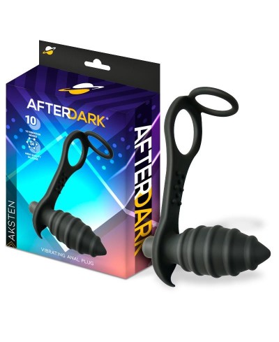Plug anale vibrante con anello fallico Aksten - Afterdark
