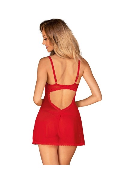 Chilisa babydoll et string - Rouge