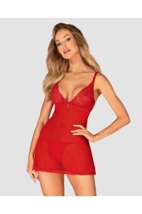 Chilisa babydoll et string - Rouge