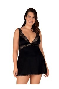 Babydoll satinato con inserto in pizzo Klarita