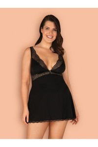 Babydoll satinato con inserto in pizzo Klarita