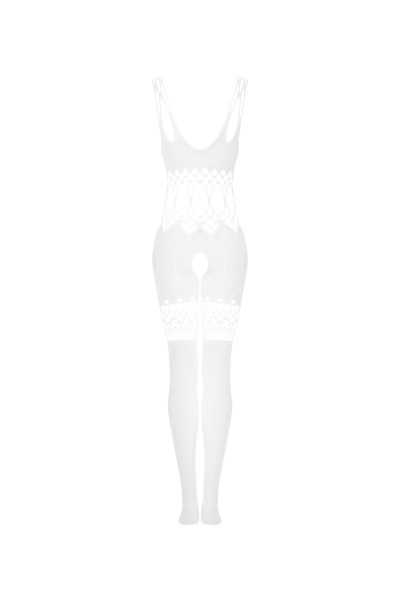 Bodystocking bianca aperta all'inguine G330