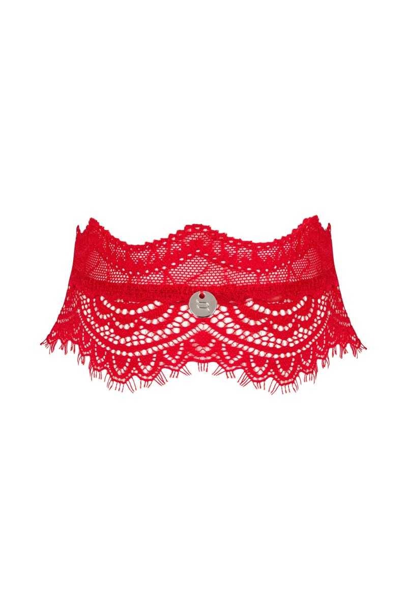 Choker in pizzo rosso Bergamore