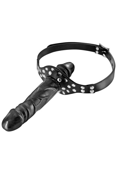 Bavaglio doppio dildo nero