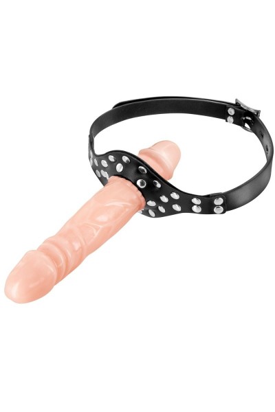 Bavaglio doppio dildo color carne