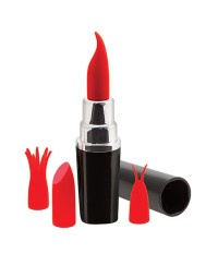 Mini vibratore a forma di rossetto Lipstickcon 4 testine intercambiabili