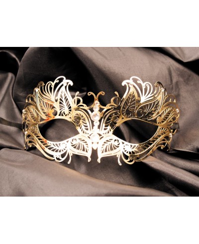 Maschera veneziana Greta dorata con strass - Be lily