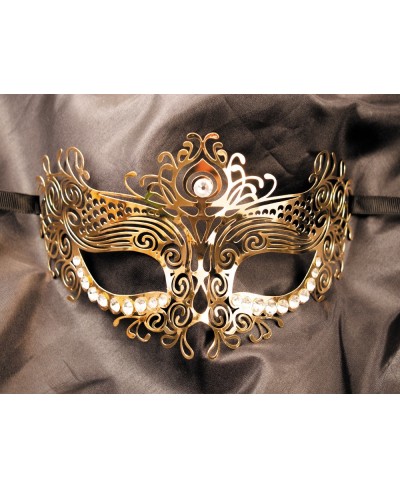 Maschera veneziana Ornella dorata con strass - Be lily