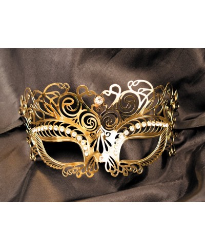 Maschera veneziana Giulia dorata con strass - Be lily