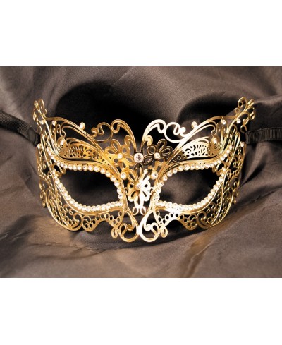 Maschera veneziana Alba dorata con strass - Be lily