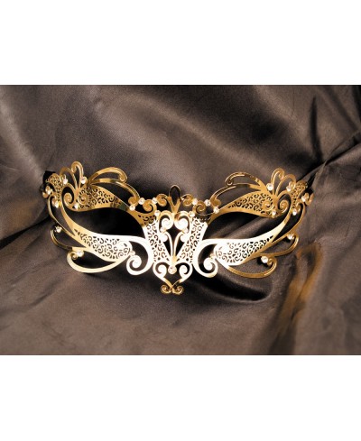 Maschera veneziana Gaia dorata con strass - Be lily