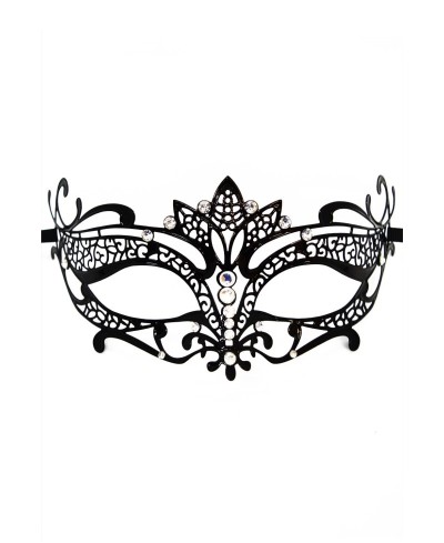 Maschera veneziana Asia nera con strass - Be lily