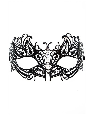 Maschera veneziana Greta nera con strass - Be lily