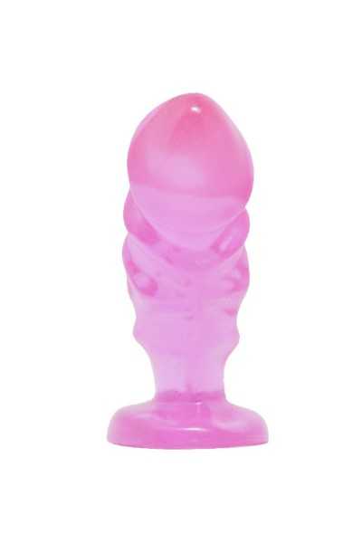 Dildo anale unisex con ventosa rosa