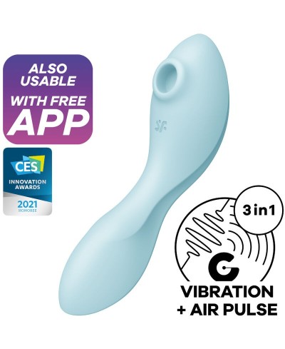Stimolatore clitorideo con app Curvy Trinity 5+ azzurro