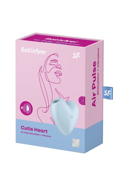 Succhia clitoride vibrante Cutie Heart azzurro