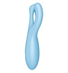 Stimolatore vaginale con app Threesome 4 azzurro