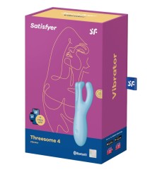 Stimolatore vaginale con app Threesome 4 azzurro