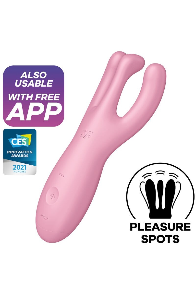 Stimolatore vaginale con app Threesome 4 rosa