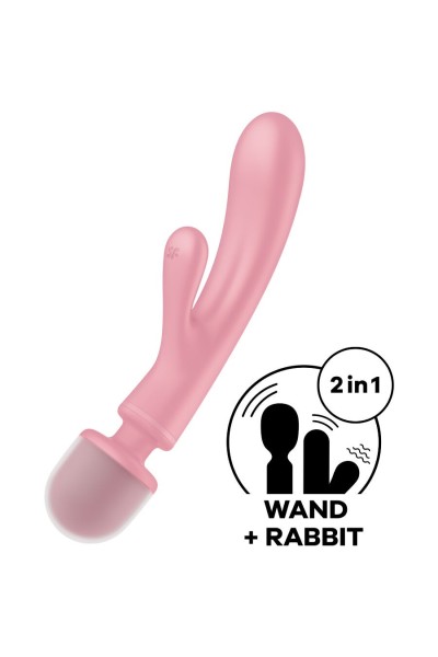 Vibratore rabbit con wand Triple Lover rosa