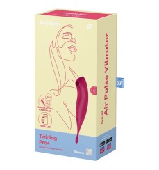 Succhia clitoride vibrante con app Twirling Pro rosso