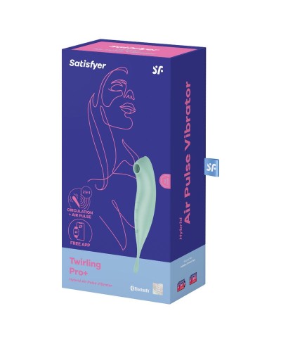 Succhia clitoride vibrante con app Twirling Pro verde