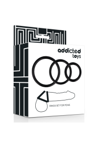 Set 3 anelli fallici nero n.1 - Addicted Toys