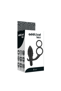 Plug anale vibrante con doppio anello fallico - Addicted Toys