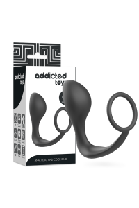 Plug anale con anello fallico 10,4 cm - Addicted Toys