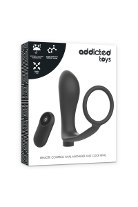 Vibratore anale ricaricabile con anello fallico 15 cm -  Addicted Toys