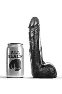 ALL BLACK DILDO REALISTICO NEGRO SUAVE 20 CM